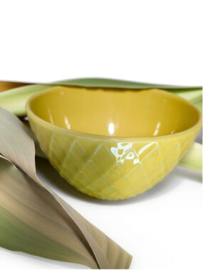 Primagera Portugal Yellow Hobnail Ceramic Mixing Serving Bowl 8.75" dishwasher s